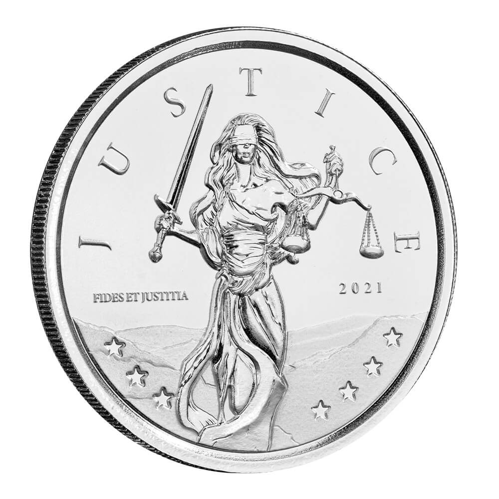 2021 Gibraltar Lady Justice 1 Oz Silver Coin