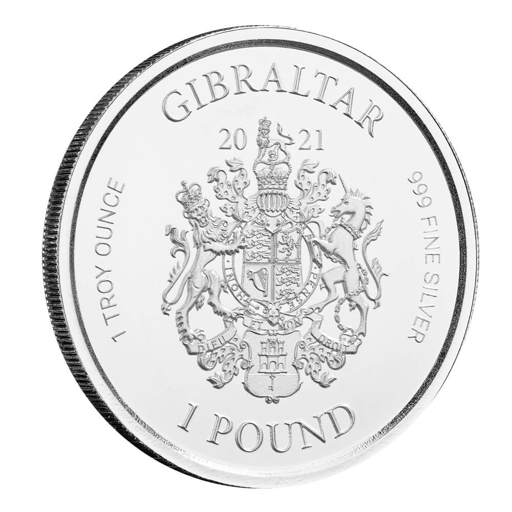 2021 Gibraltar Lady Justice 1 Oz Silver Coin
