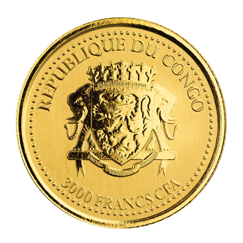 2021 Congo Gorilla 1 Oz Gold Coin 2