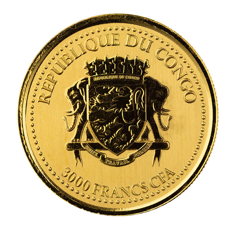 2021 Congo Gorilla 1 Oz Gold Coin 3