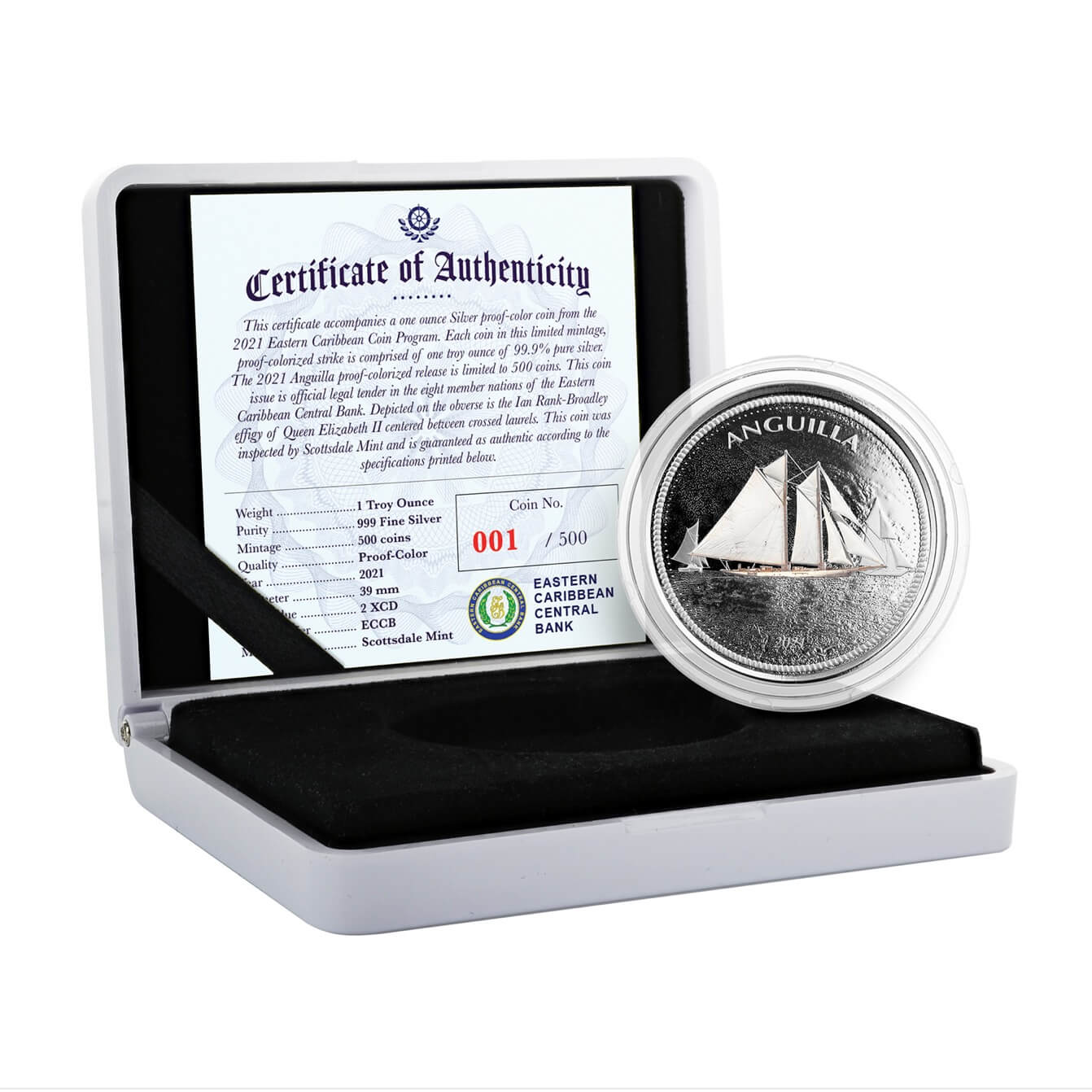 2021 Ec8 Case Coin Anguilla Silver Color