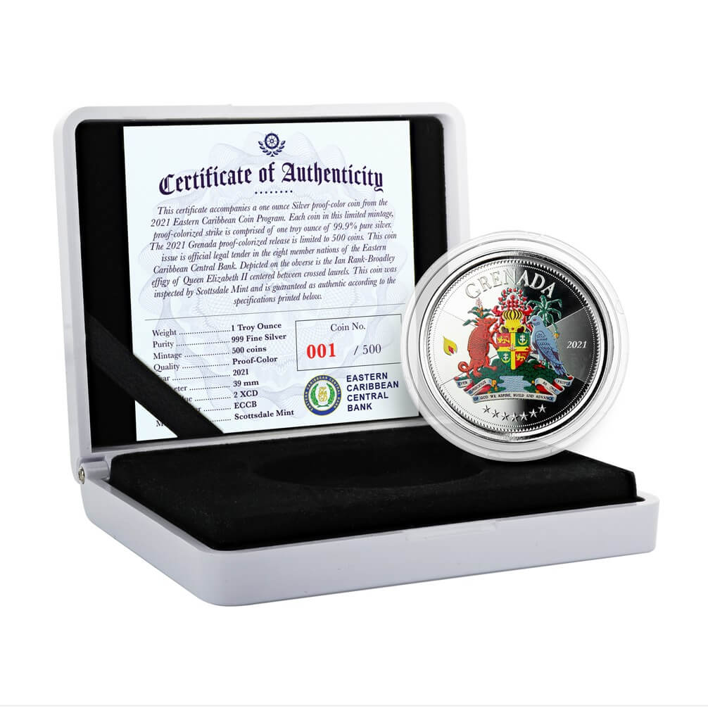2021 Ec8 Case Coin Grenada Silver Color