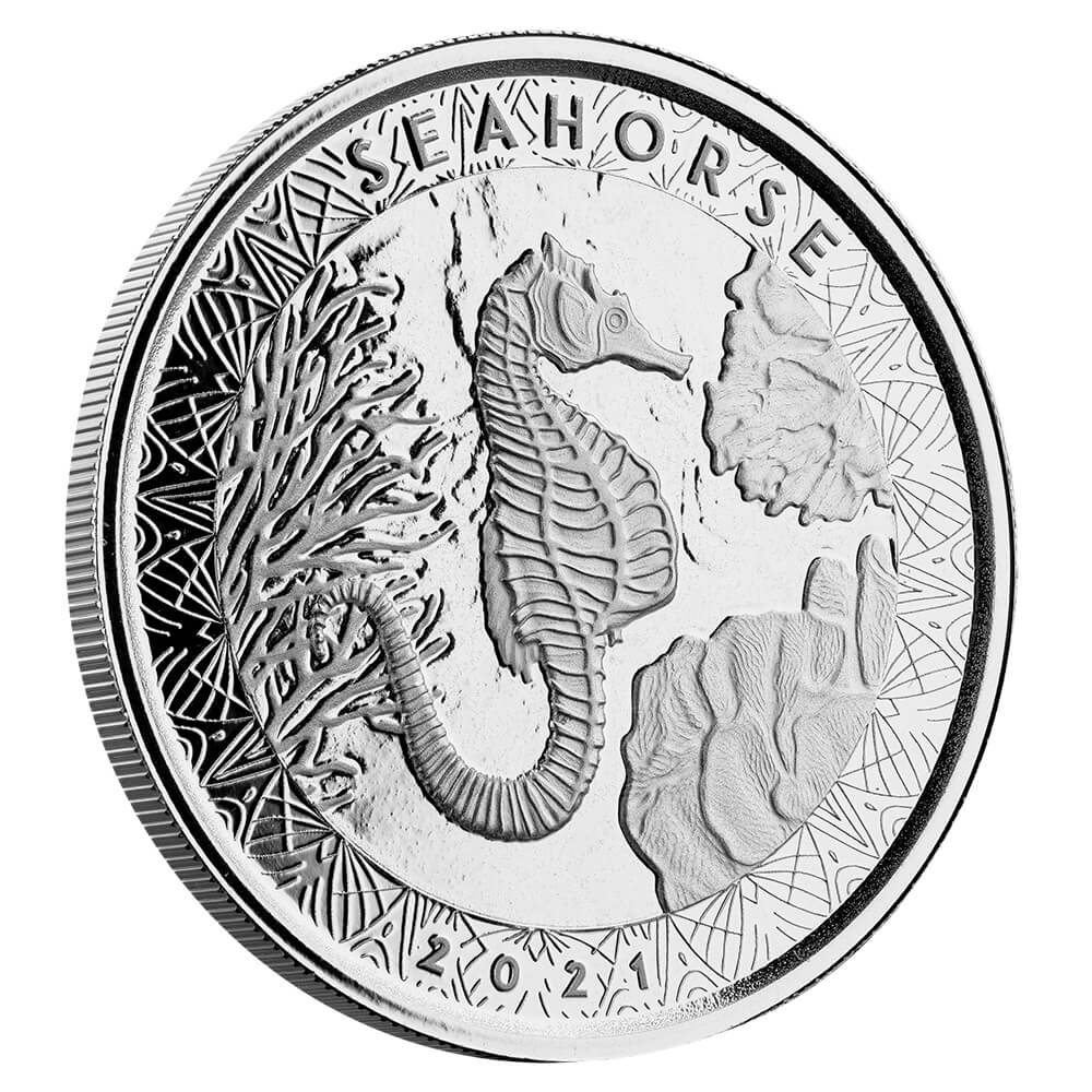 2021 Scottsdale Mint Samoa Seahorse 1 Oz Silver Bu 02