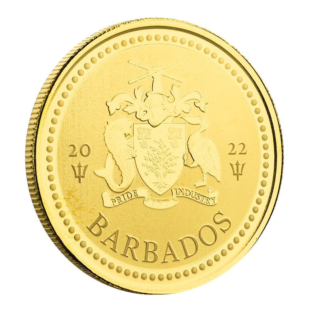 2022 Barbados Trident 1 Oz Gold Coin 01