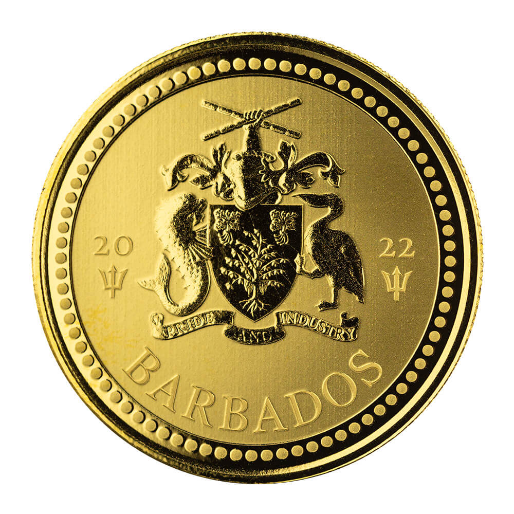 2022 Barbados Trident 1 Oz Gold Coin 02