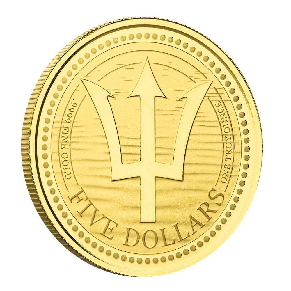 2022 Barbados Trident 1 Oz Gold Coin 03