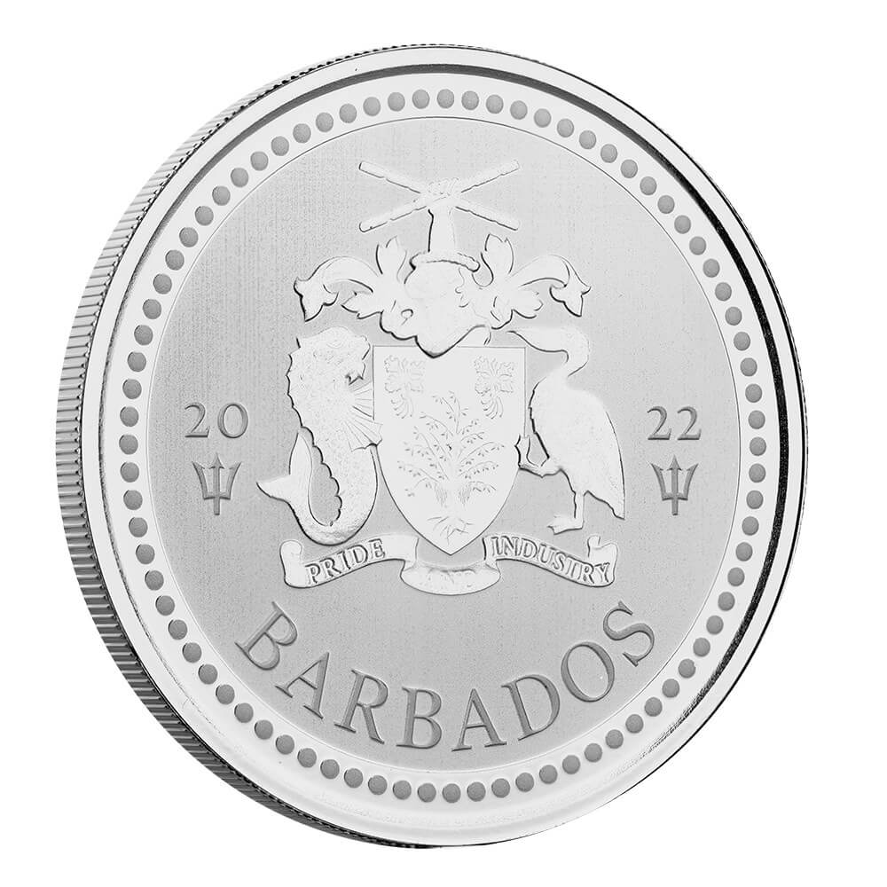 2022 Barbados Trident 1 Oz Silver Coin 01