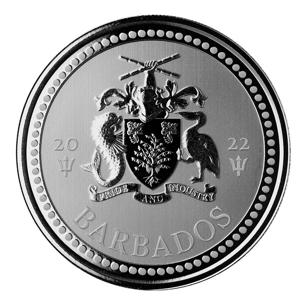 2022 Barbados Trident 1 Oz Silver Coin 02