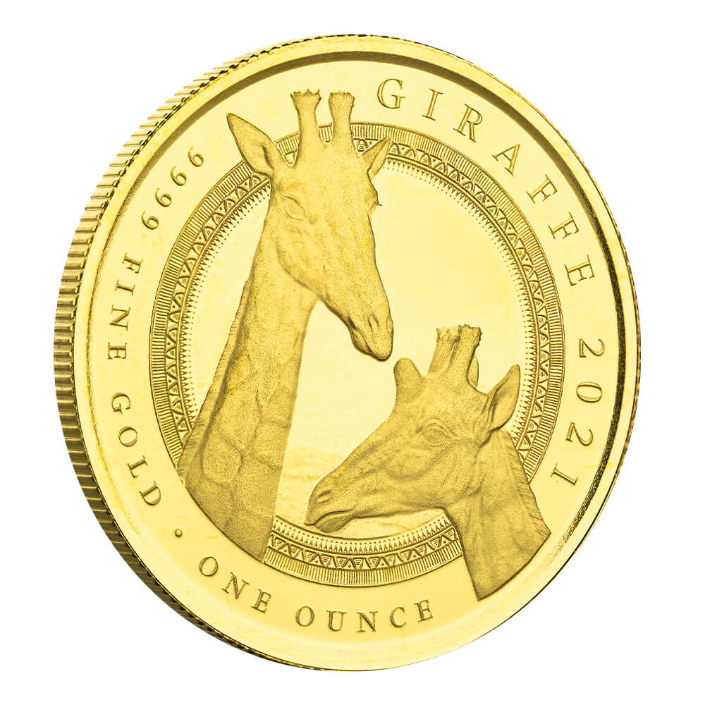 2021 Scottsdale Mint Guinea Giraffe 1 oz Gold Coin Legal Tender in Equatorial Guinea