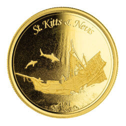 2021 Ec8 St Kitts & Nevis 1 Oz Gold Coin Sunken Ship