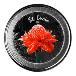 2021 EC8 St Lucia 1 oz Silver Color Coin Legal Tender Flower