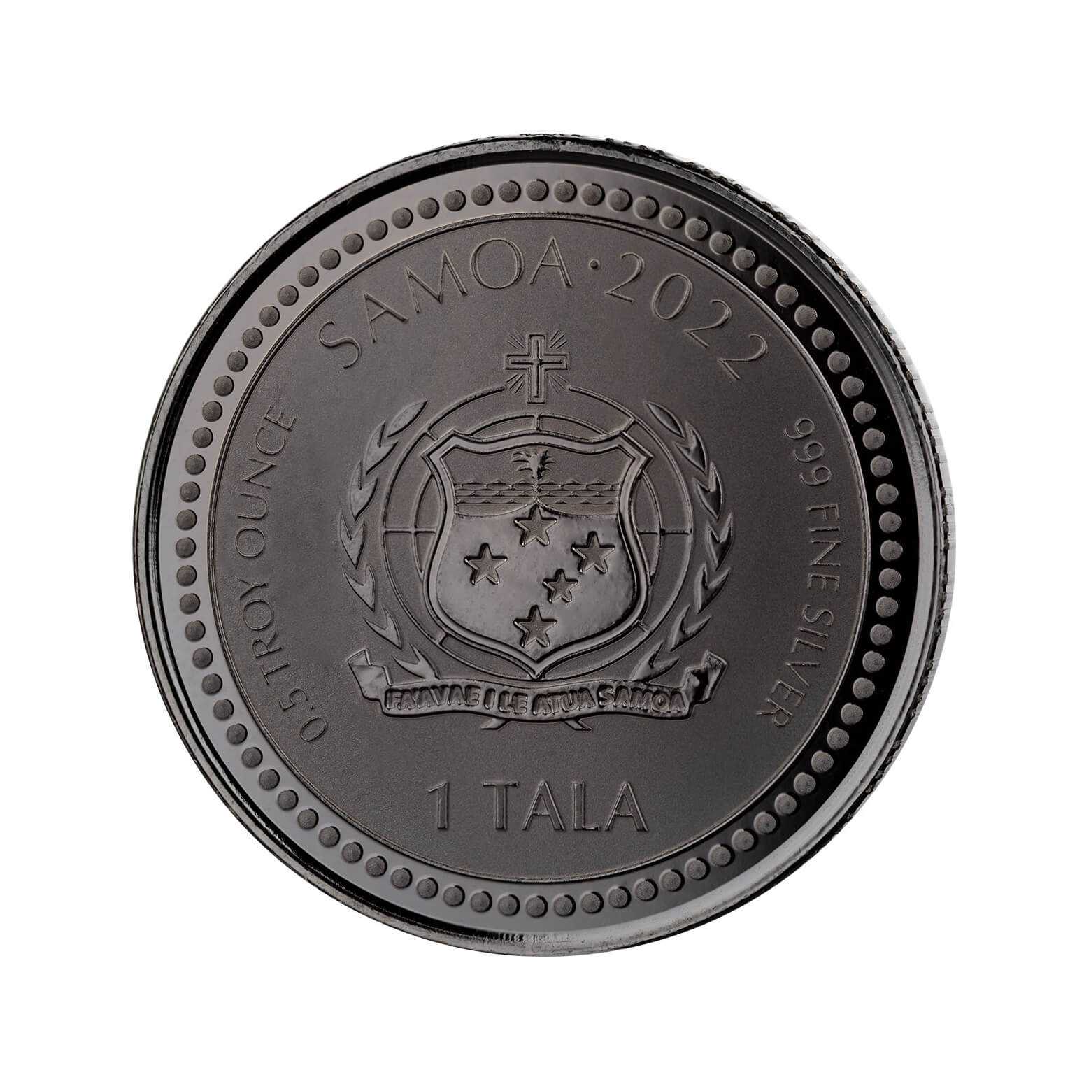 2022 Samoa Jesus Collection Christ The Light Half Oz 999 Fine Silver With Black Rhodium Plating Coin 2