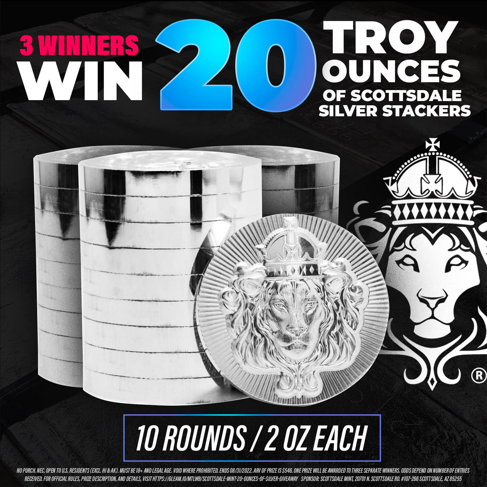 Scottsdale Mint 20 Oz Silver Stackers Giveaway