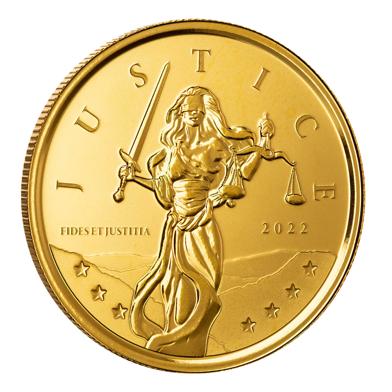 2022 Gibraltar Lady Justice 1 Ounce Gold Bu Coin 1