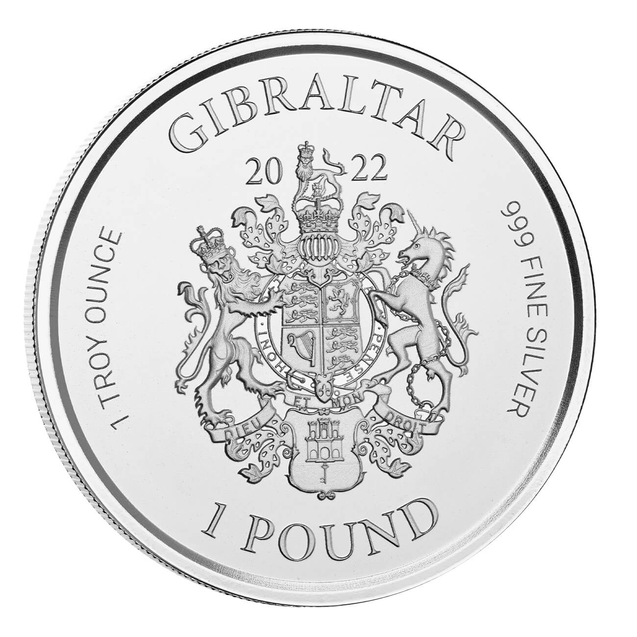 2022 Gibraltar Lady Justice 1 Ounce Silver Coin 2