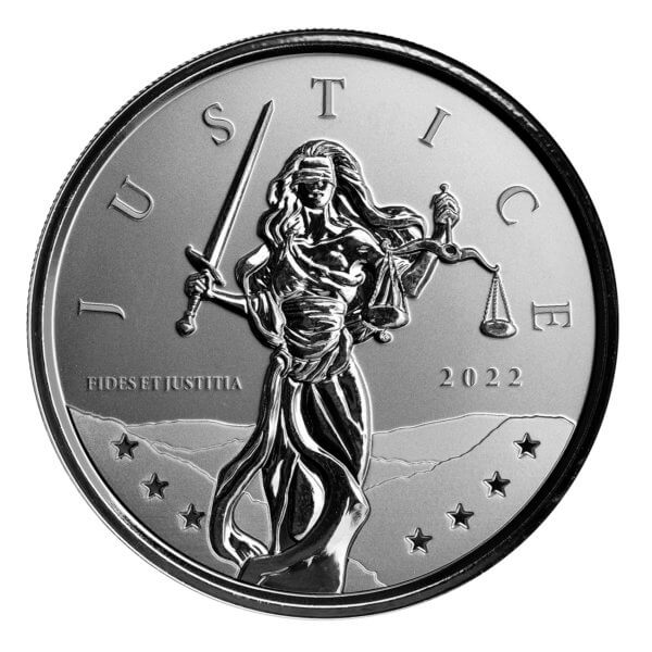 2022 Gibraltar Lady Justice 1 Ounce Silver Coin 4
