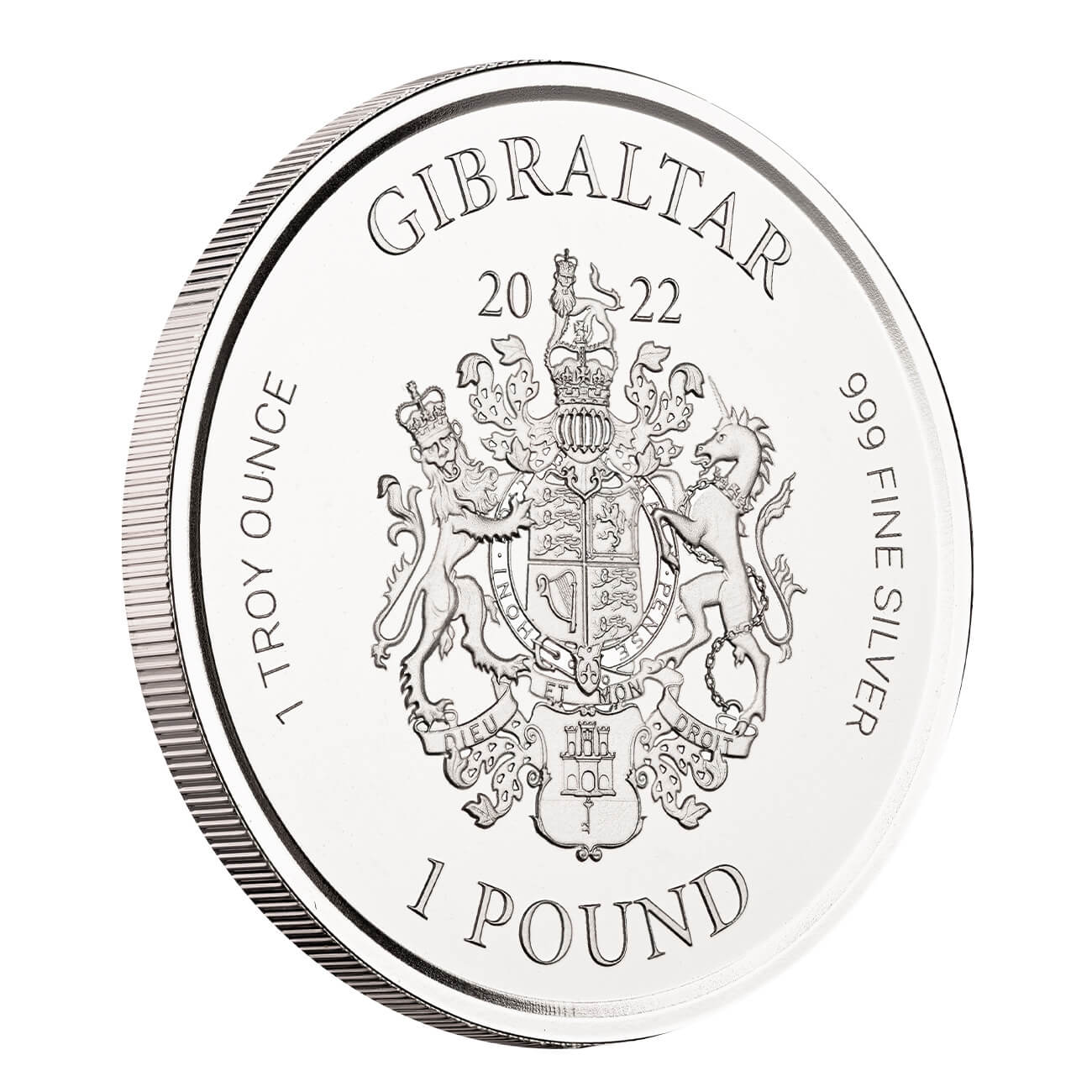 2022 Gibraltar War Elephant 1 Oz Silver Bu Coin 01