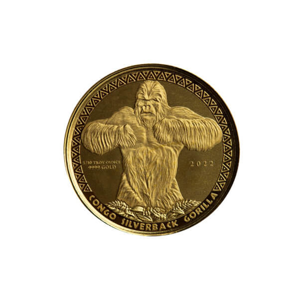 2022 Congo Gorilla Tenth Oz Gold Coin Scottsdale Mint 04