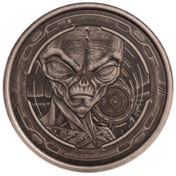 2022 Scottsdale Mint Ghana Alien 1 Oz Silver Antiqued Coin 06