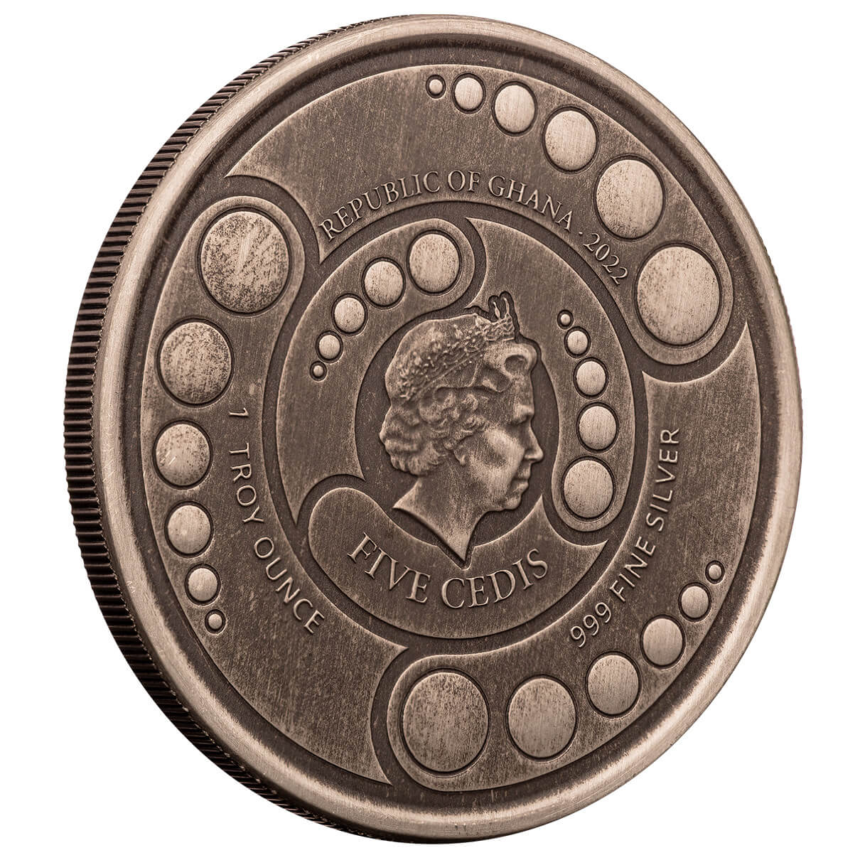 2022 Scottsdale Mint Ghana Alien 1 Oz Silver Antiqued Coin 09