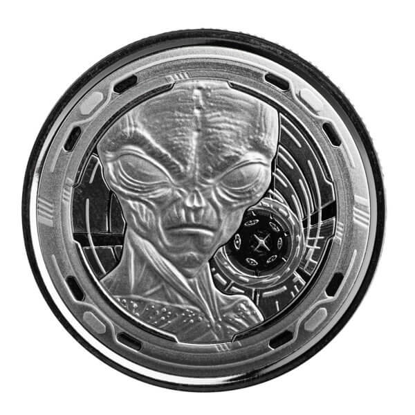 2022 Scottsdale Mint Ghana Alien Half oz Silver Bu Coin