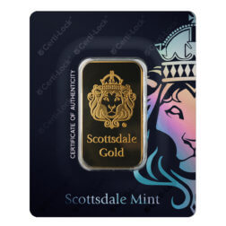 2022 Scottsdale Mint Lion 1 Oz Gold Bar Certilock Heraeus 03