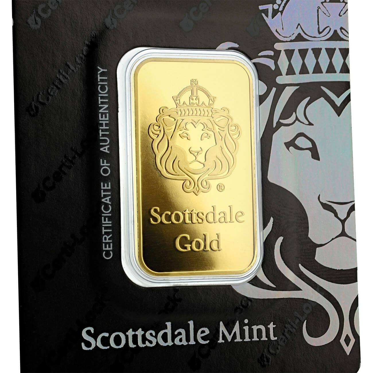 2022 Scottsdale Mint Lion 1 Oz Gold Bar Certilock Heraeus 09