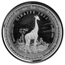 2022 Scottsdale Mint Equatorial Guinea Giraffe 1 Oz 999 Silver Bu Coin 04