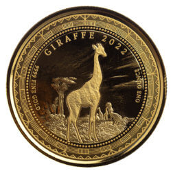 2022 Scottsdale Mint Equatorial Guinea Giraffe 1 Oz 9999 Gold Proof Coin 07
