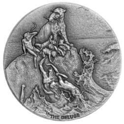 2022 Biblical Seriesthe Deluge 2 Oz Silver Antique Coin Scottsdale Mint 10