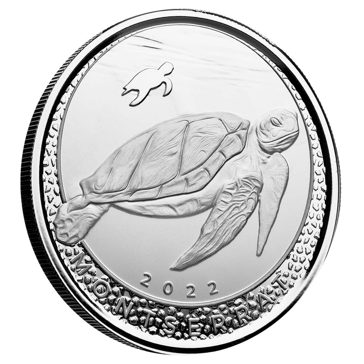 2022 Eastern Caribbean 8 Scottsdale Mint Montserrat Sea Turtle 1 Oz Silver Bu Coin 04