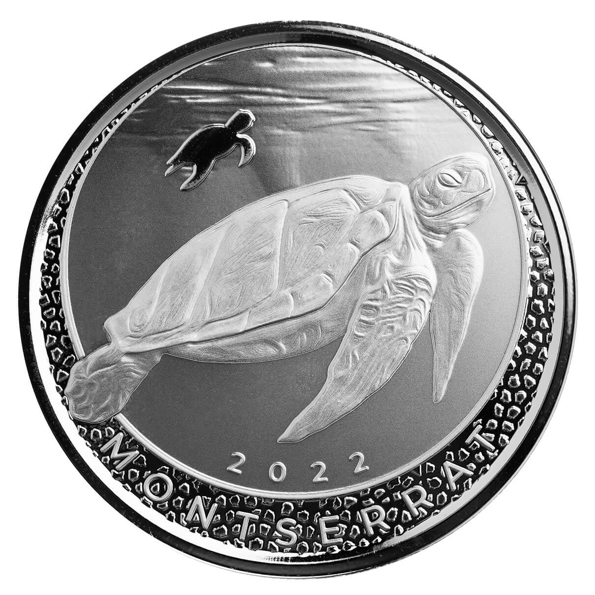 2022 Eastern Caribbean 8 Scottsdale Mint Montserrat Sea Turtle 1 Oz Silver Bu Coin 05