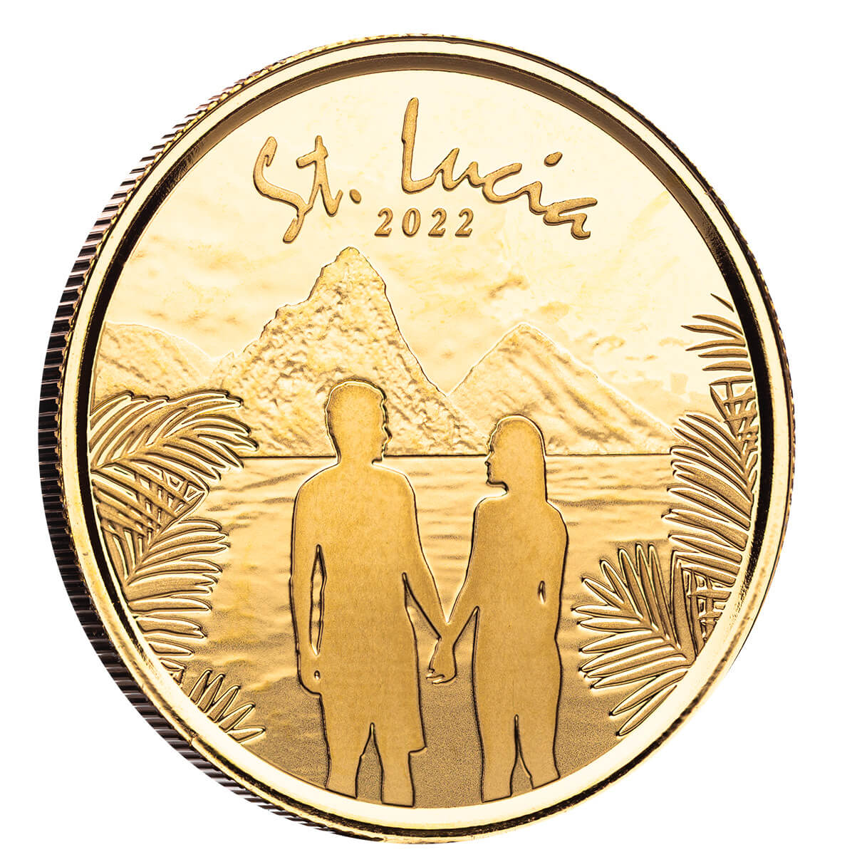2022 Eastern Caribbean 8 Scottsdale Mint St Lucia Couple 1 Oz Gold Bu Coin 04
