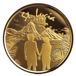 2022 Eastern Caribbean 8 Scottsdale Mint St Lucia Couple 1 Oz Gold Bu Coin 05