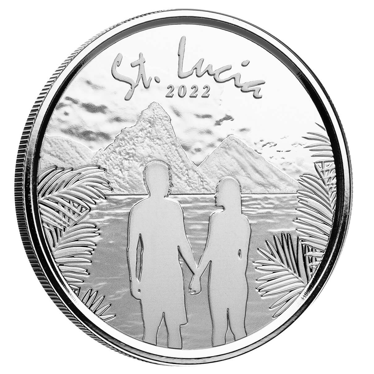 2022 Eastern Caribbean 8 Scottsdale Mint St Lucia Couple 1 Oz Silver Bu Coin 04