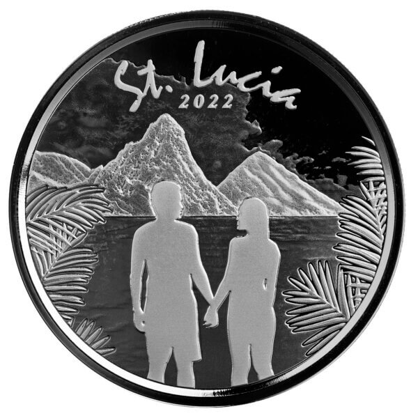 2022 Eastern Caribbean 8 Scottsdale Mint St Lucia Couple 1 Oz Silver Bu Coin 05