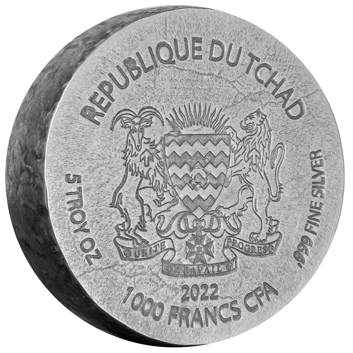 2022 Egyptian Relic Series Ers Kek Frog God 5 Oz Silver Antique Coin Scottsdale Mint 01