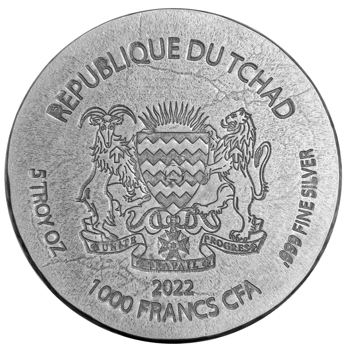 2022 Egyptian Relic Series Ers Kek Frog God 5 Oz Silver Antique Coin Scottsdale Mint 02