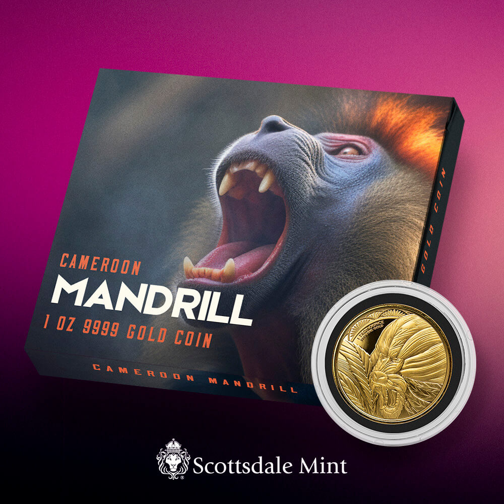 2022 Scottsdale Mint Cameroon Mandrill 1 Oz Gold Coin 10