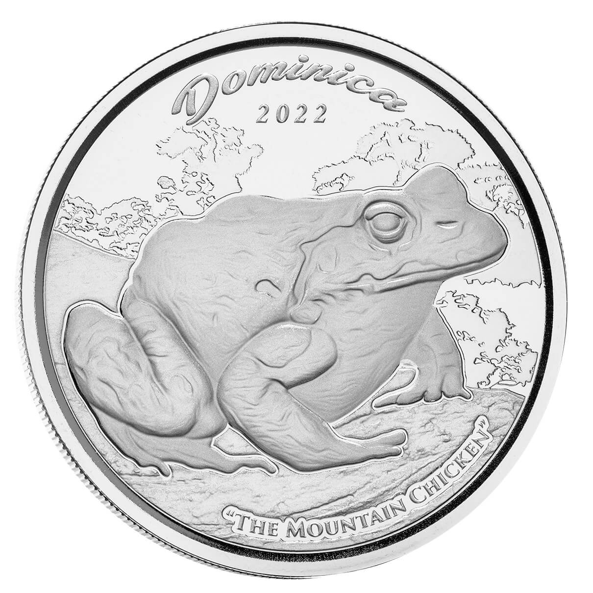 2022 Scottsdale Mint Ec8 Dominica Mountain Chicken 1 Oz Silver Proof Like Coin 01