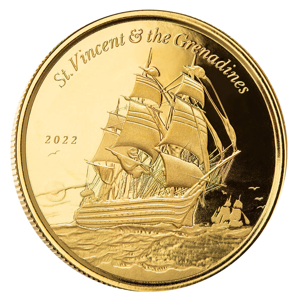 2022 Scottsdale Mint Ec8 Saint Vincent & The Grenadines Battle Of Cape St Vincent 1 Oz Gold Proof Like Coin 01