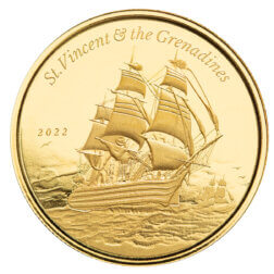 2022 Scottsdale Mint Ec8 Saint Vincent & The Grenadines Battle Of Cape St Vincent 1 Oz Gold Proof Like Coin 02