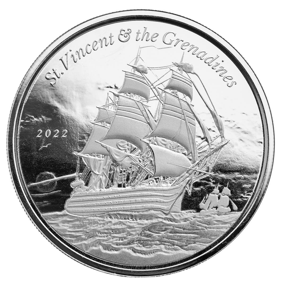 2022 Scottsdale Mint Ec8 Saint Vincent & The Grenadines Battle Of Cape St Vincent 1 Oz Silver Proof Like Coin 04