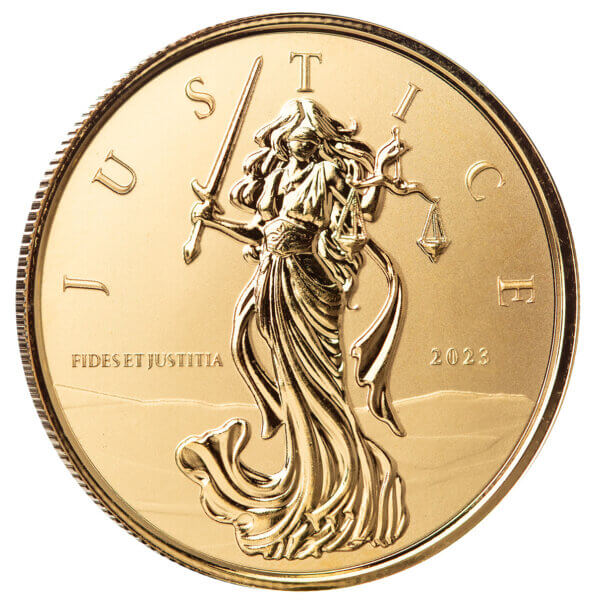 2023 Gibraltar Lady Justice 1 oz Gold Coin